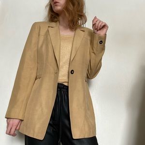 💫SOLD💫Dana Buchman 100% Silk Tan Blazer